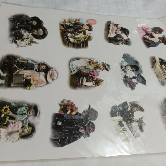 3 copies of a 8X10 page vintage stickers - Picture 3 of 6